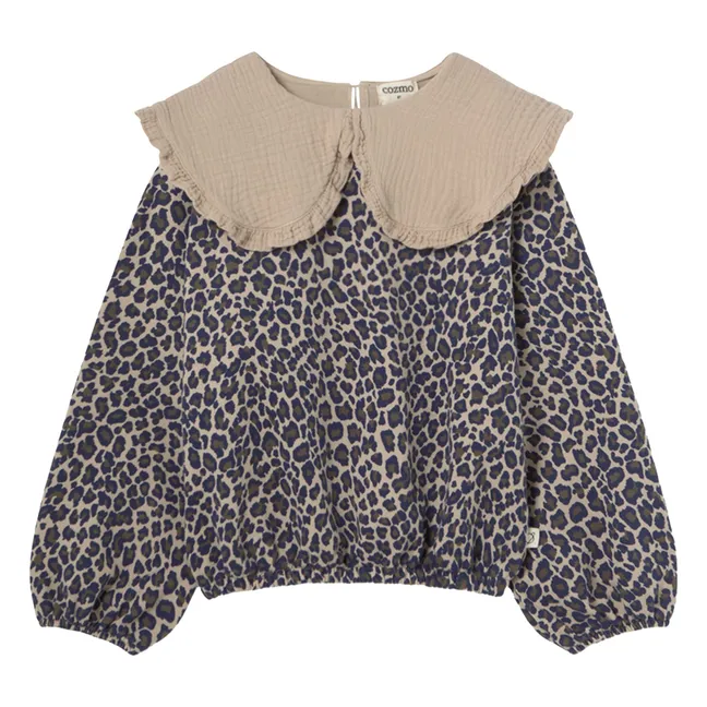 Sweat Genoa Léopard Coton Bio | Beige chiné