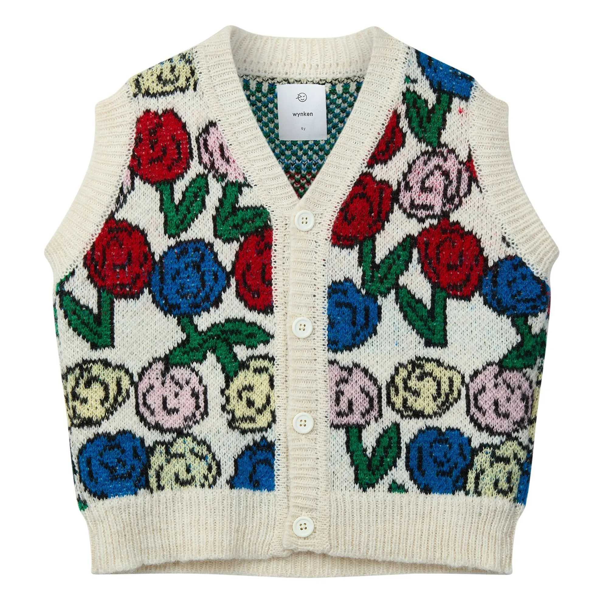 Wynken Ecru Kukka Wool Sleeveless Vest