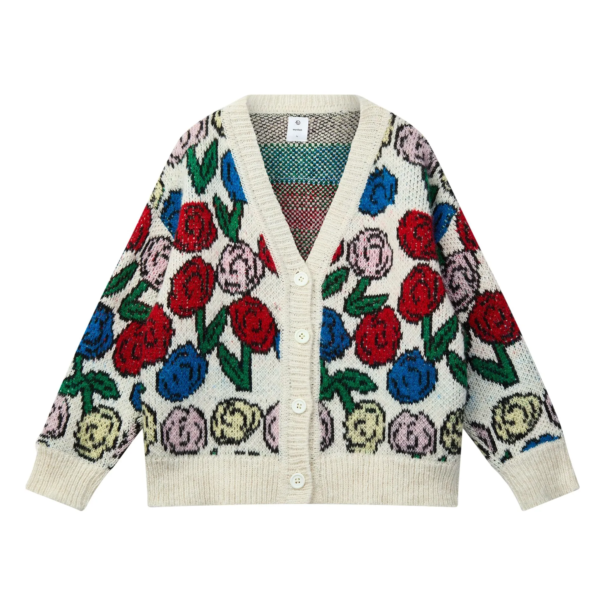 Wynken Ecru Kukka Wool Cardigan
