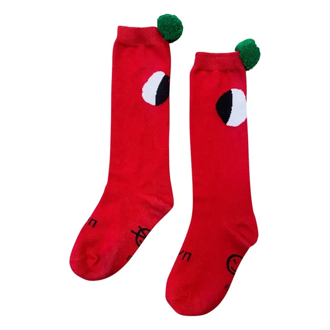 Chaussettes Pom Pom | Rouge