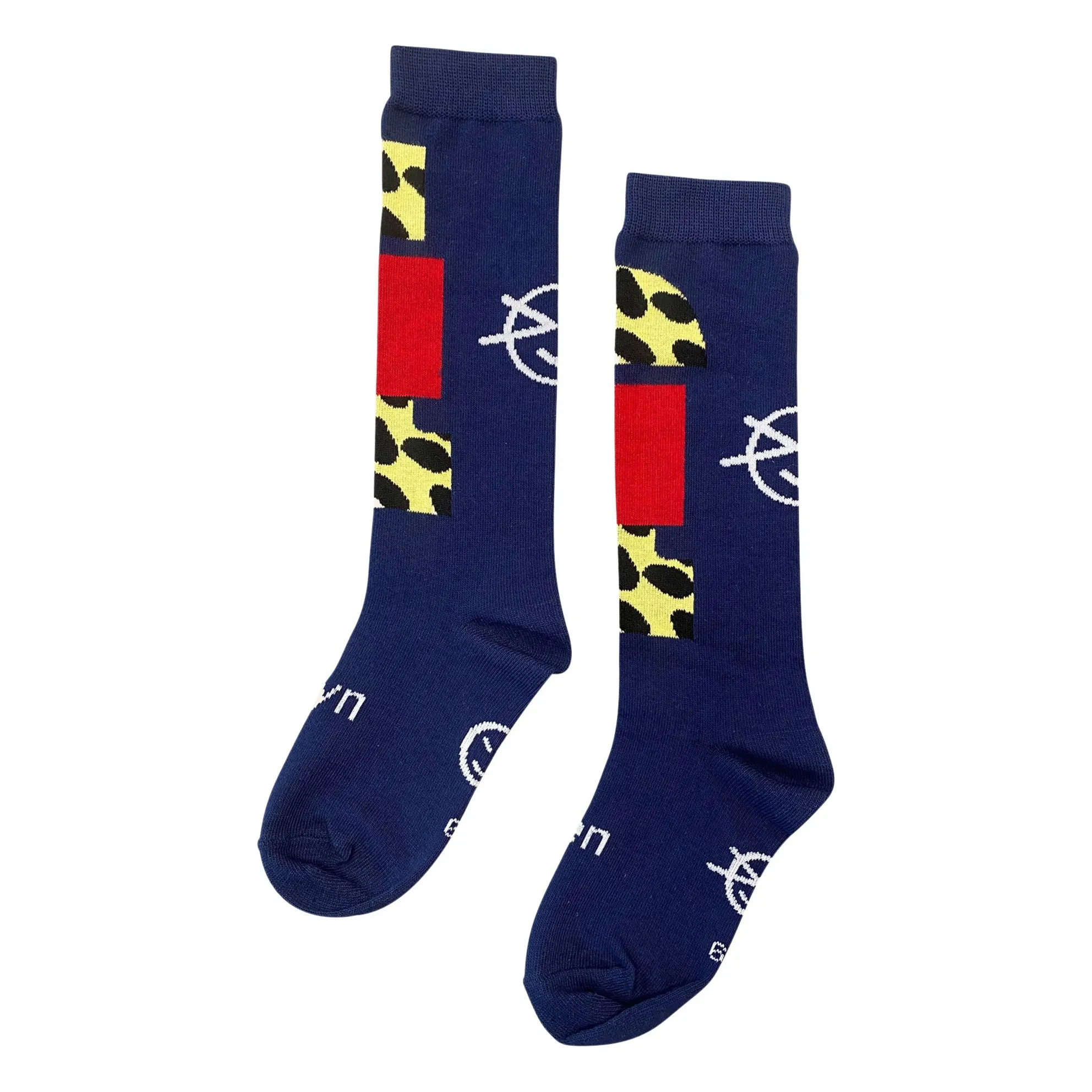 Wynken Navy Blue Block Socks