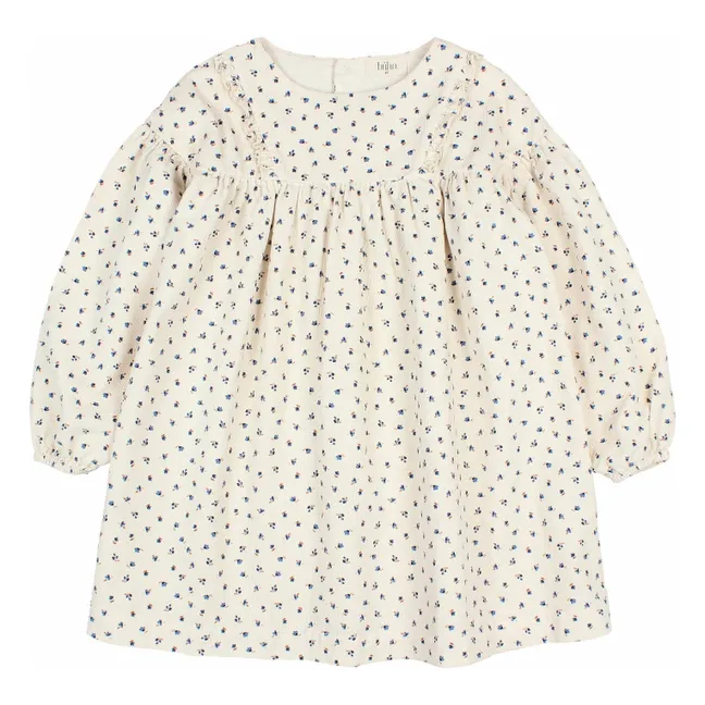 Vestido de pana suave de algodón orgánico | Marfil