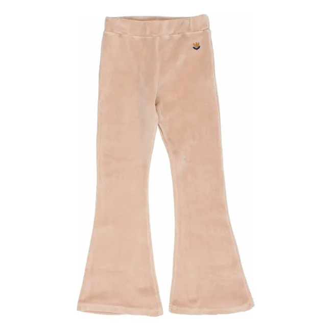 Legging Flare Velours Coton Bio | Rose