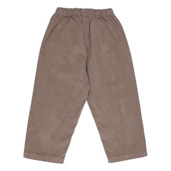 Pantalon Soft Velours Côtelé Coton Bio | Taupe