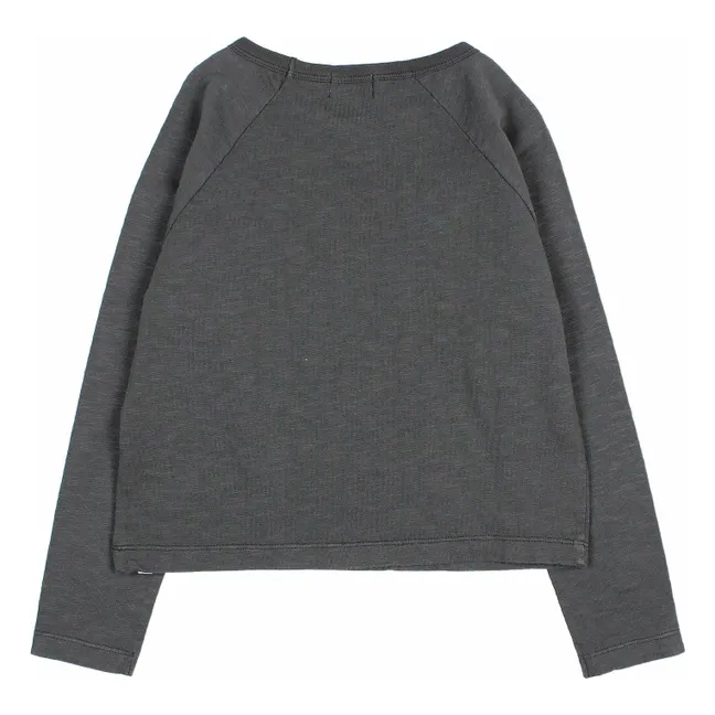 Organic cotton casual T-shirt | Charcoal grey