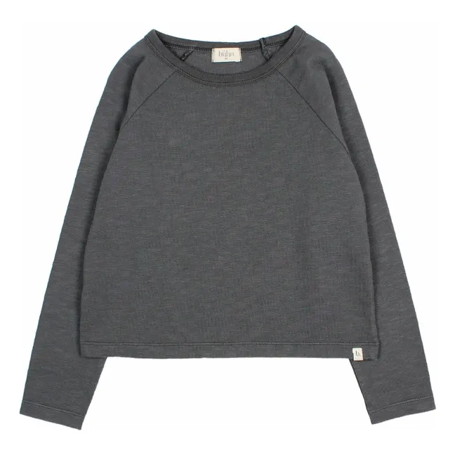 Organic cotton casual T-shirt | Charcoal grey