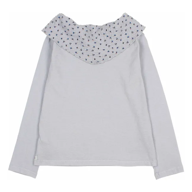 T-shirt Foulard Gaze de Coton Bio | Bleu gris