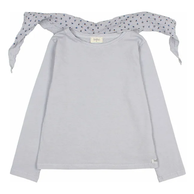 T-shirt Scarf Organic Cotton Gauze | Grey blue