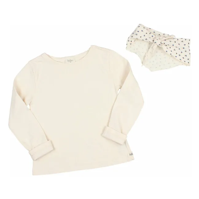 T-shirt Foulard Gaze de Coton Bio | Ivoire