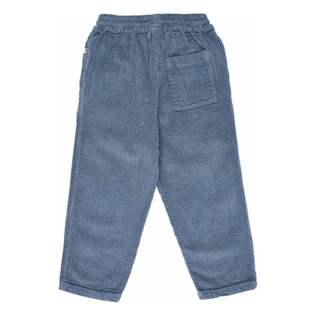 Pantalon Girly Velours Côtelé | Bleu gris