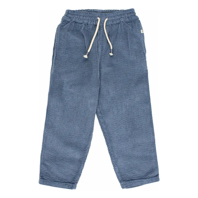 Pantalon Girly Velours Côtelé | Bleu gris