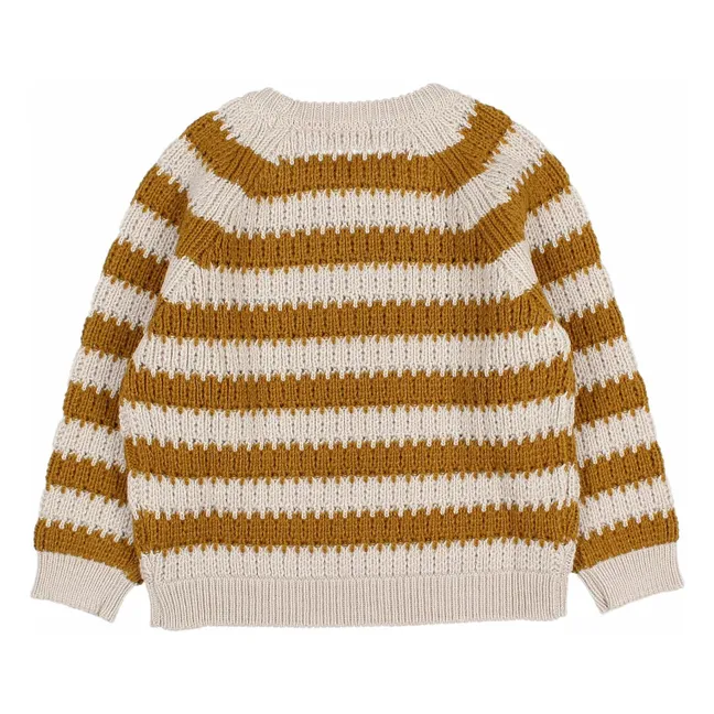 Pull Rayures Laine Alpaga | Ocre