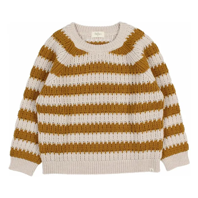Pull Rayures Laine Alpaga | Ocre