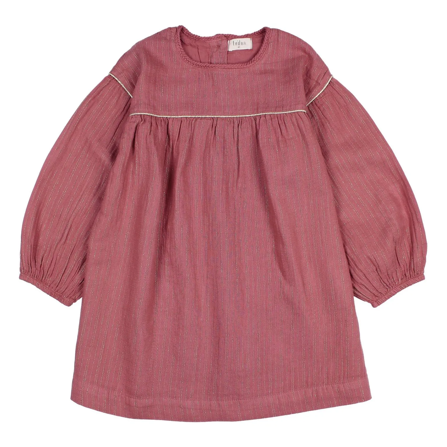 Búho Mauve Organic Cotton Lurex Gauze Dress