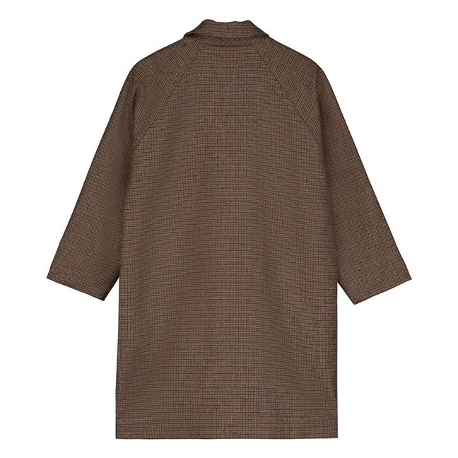 Manteau Carreaux Laine | Marron