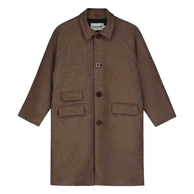 Carreaux Wool Coat | Brown