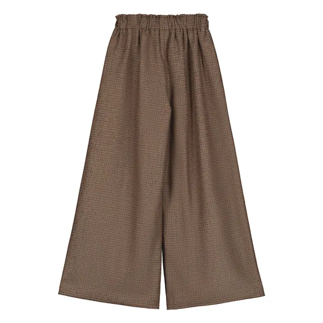 Wool Carreaux Trousers | Brown