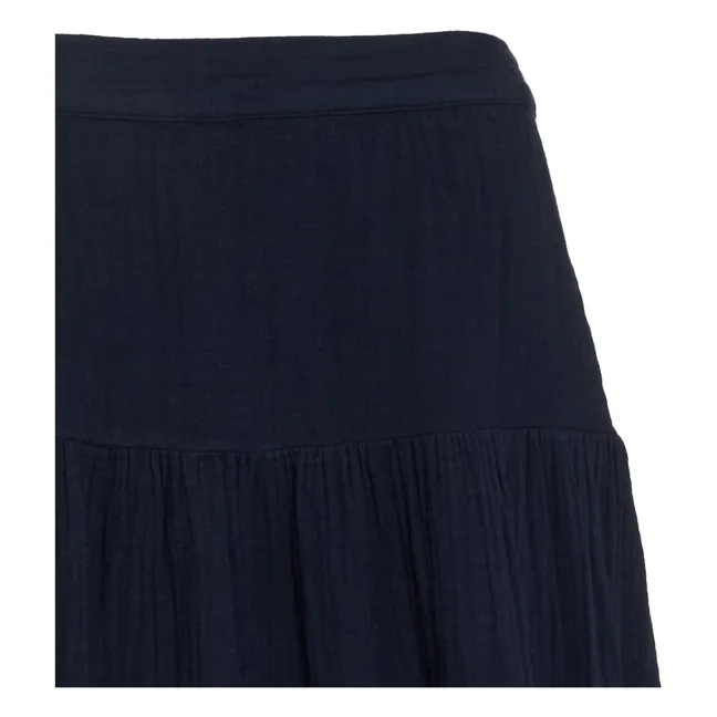 Jupe Evelyn Gaze de Coton | Bleu nuit