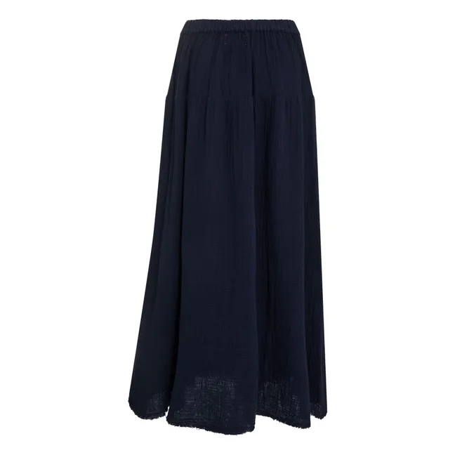 Jupe Evelyn Gaze de Coton | Bleu nuit