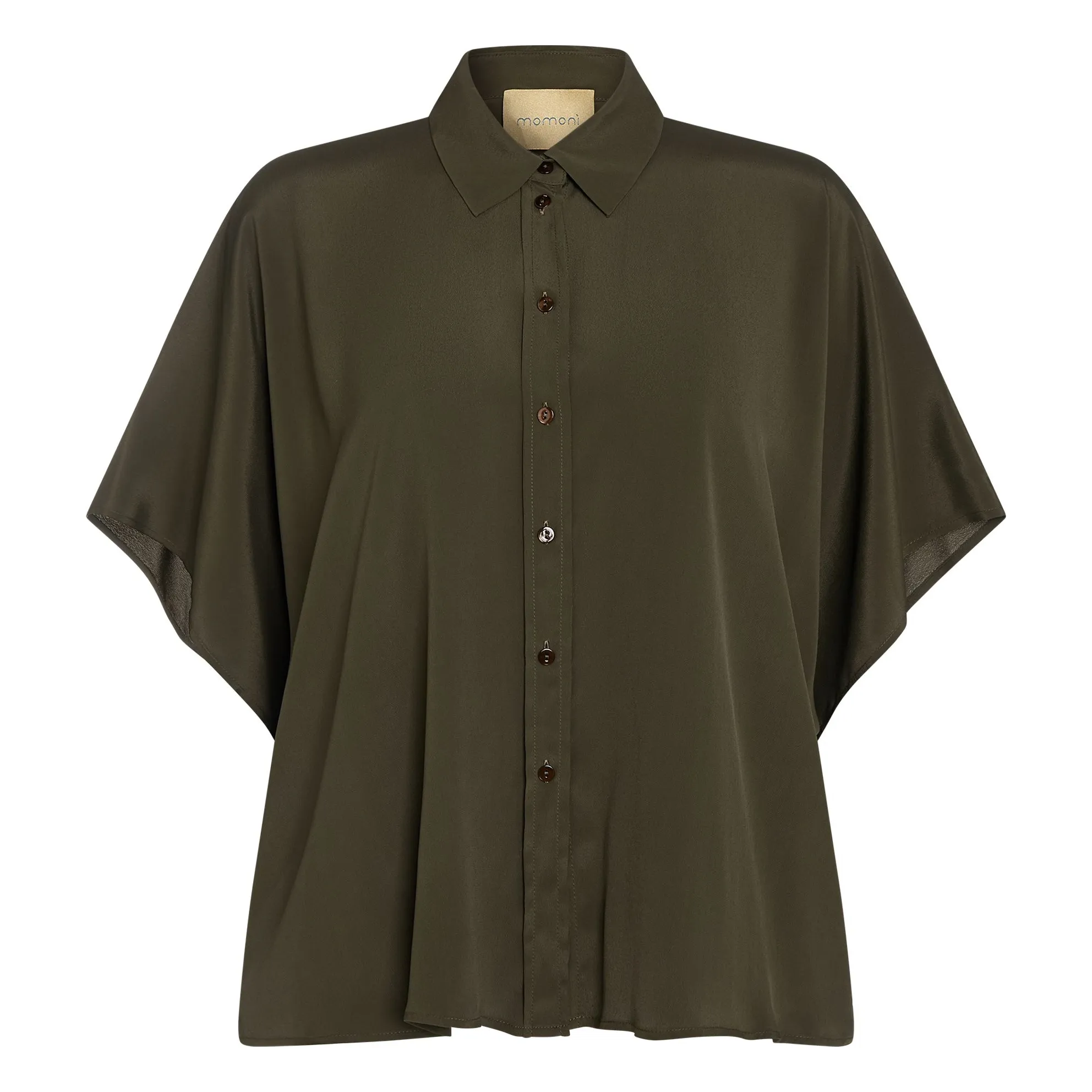 Momoni Dark Green Brooklin Metallic Shirt