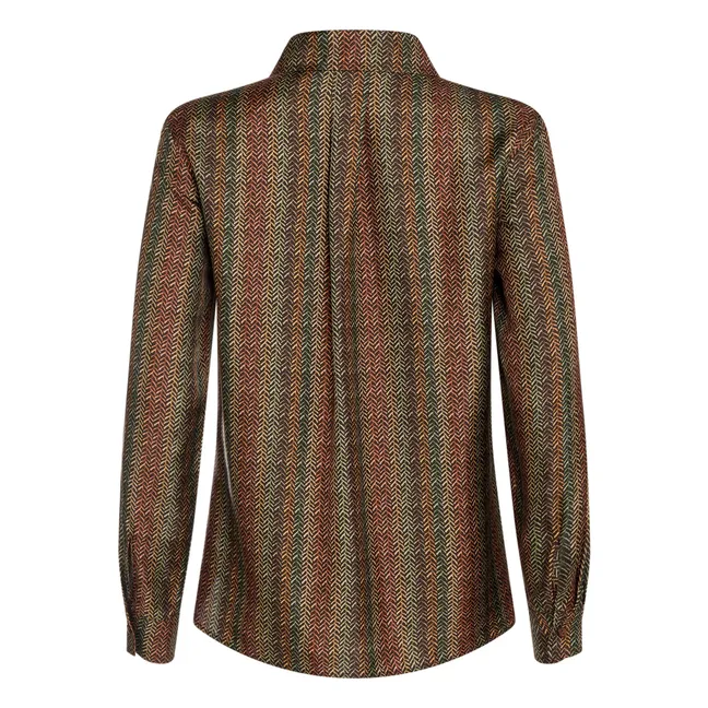 Chemise Arles Imprimée Soie | Marron