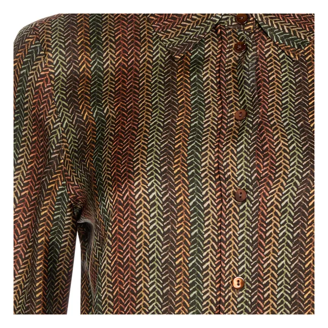 Chemise Arles Imprimée Soie | Marron