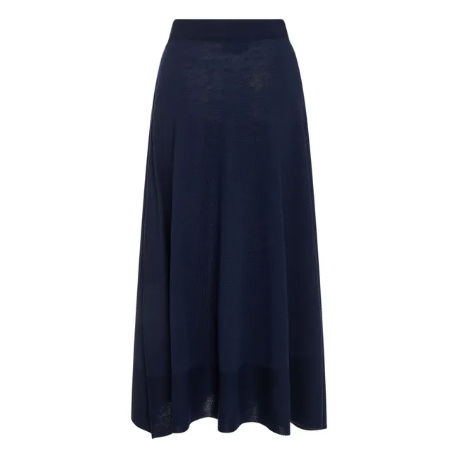 Falda de lana Merino Isla | Azul Noche