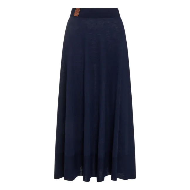 Falda de lana Merino Isla | Azul Noche