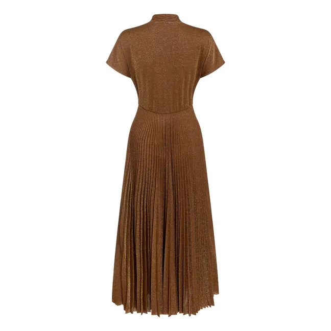 Vestido Derby metalizado | Tabaco