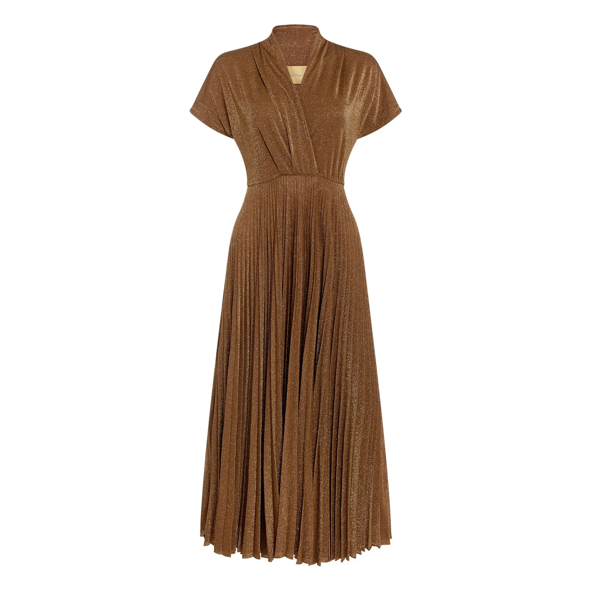 Momoni Tabacco Metallic Derby Dress