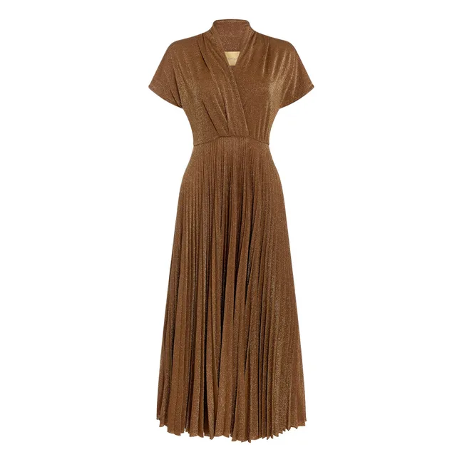 Vestido Derby metalizado | Tabaco