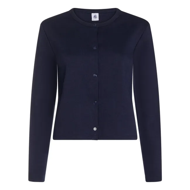 Chaqueta entallada de algodón orgánico | Azul Marino