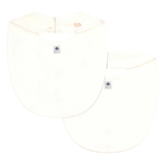 Set of 2 Bear Bibs | White