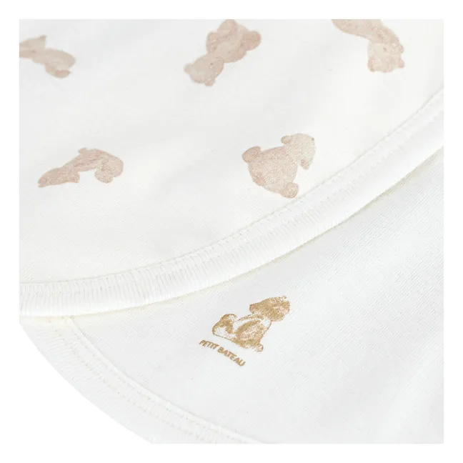 Lot 2 Bavoirs Ours | Blanc
