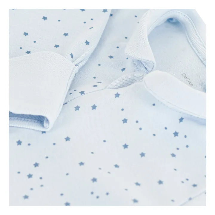 Pijama Sleep Well Zip Estrellas Algodón Ecológico | Azul- Imagen del producto n°2