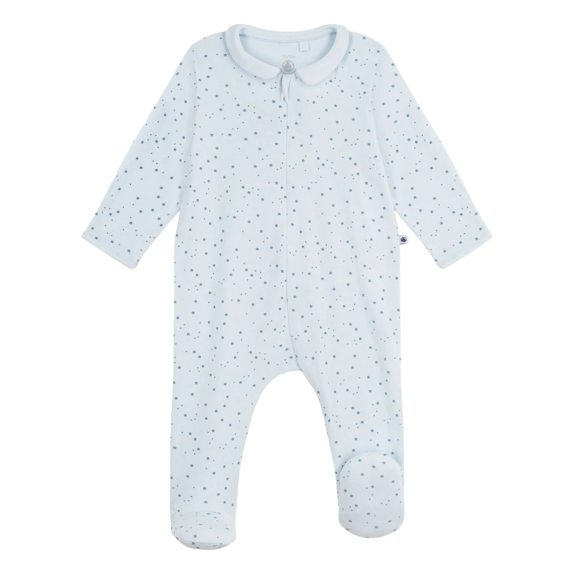 Petit Bateau Blue Dors Bien Zippé Etoiles Organic Cotton Pyjamas