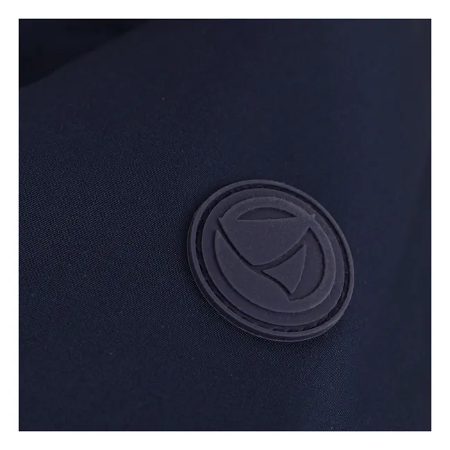 Parka Mi Longue Elastiquée Unie | Bleu marine