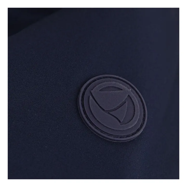 Parka lisa elástica de largo medio | Azul Marino- Imagen del producto n°3