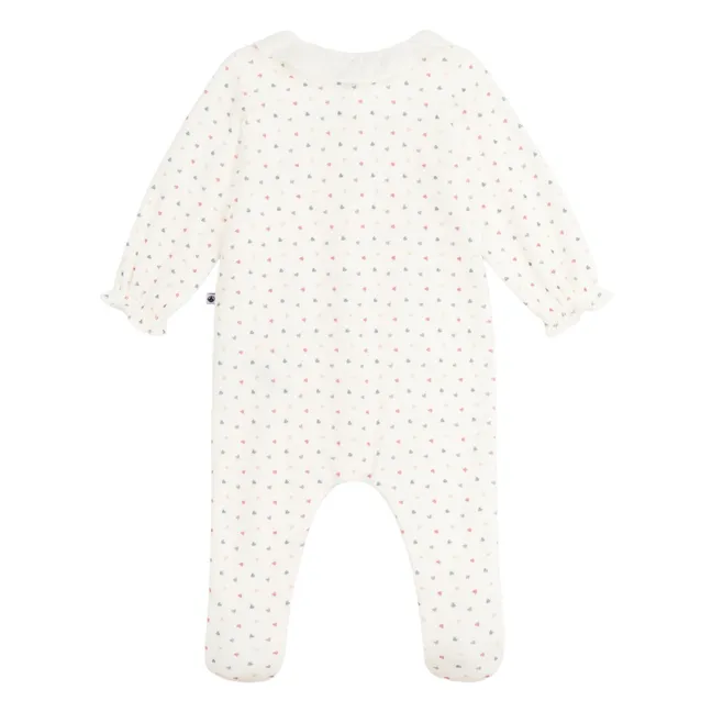 Pyjamas Dors Bien Collerette Cœurs Coton Bio | White