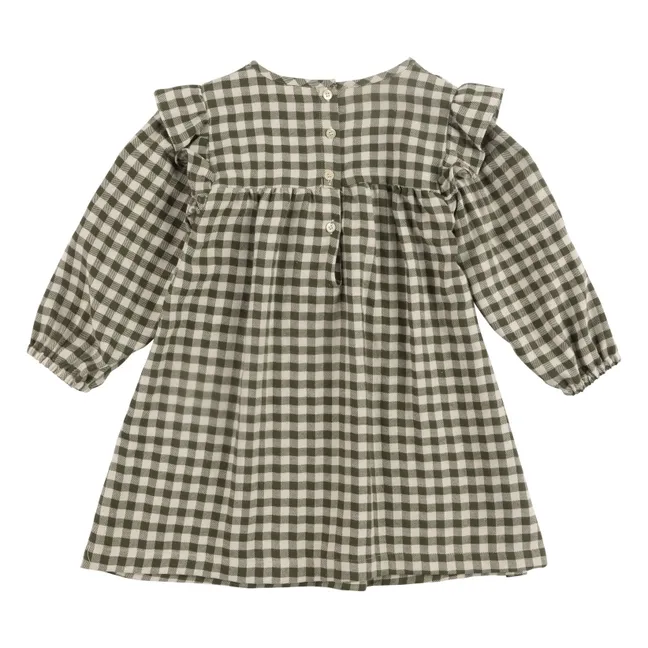 Blumenkleid Vichy | Grün