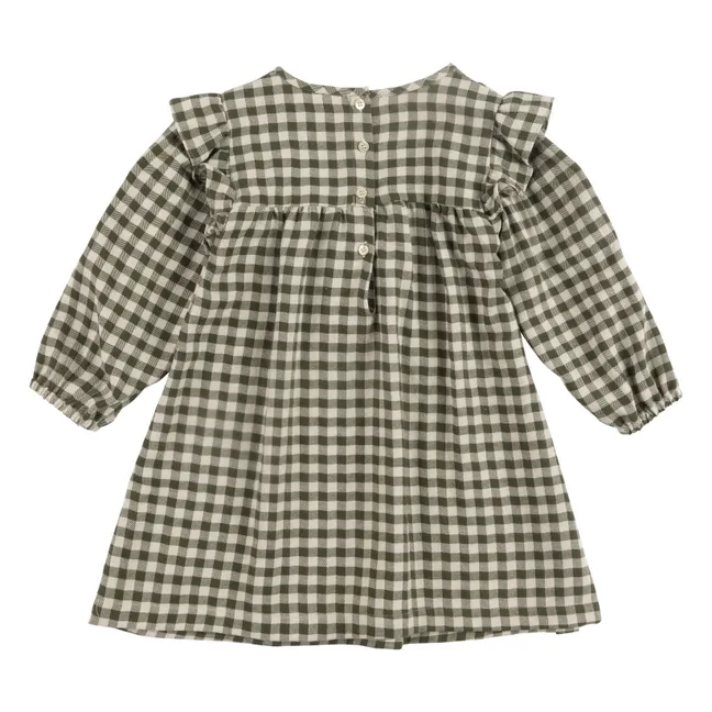 Vichy Flower Dress | Green