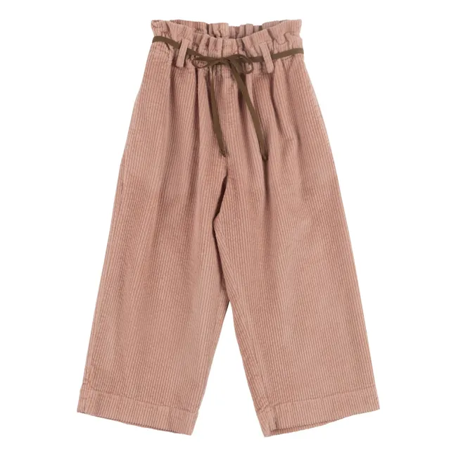 Gerippte Velours-Hose | Rosa