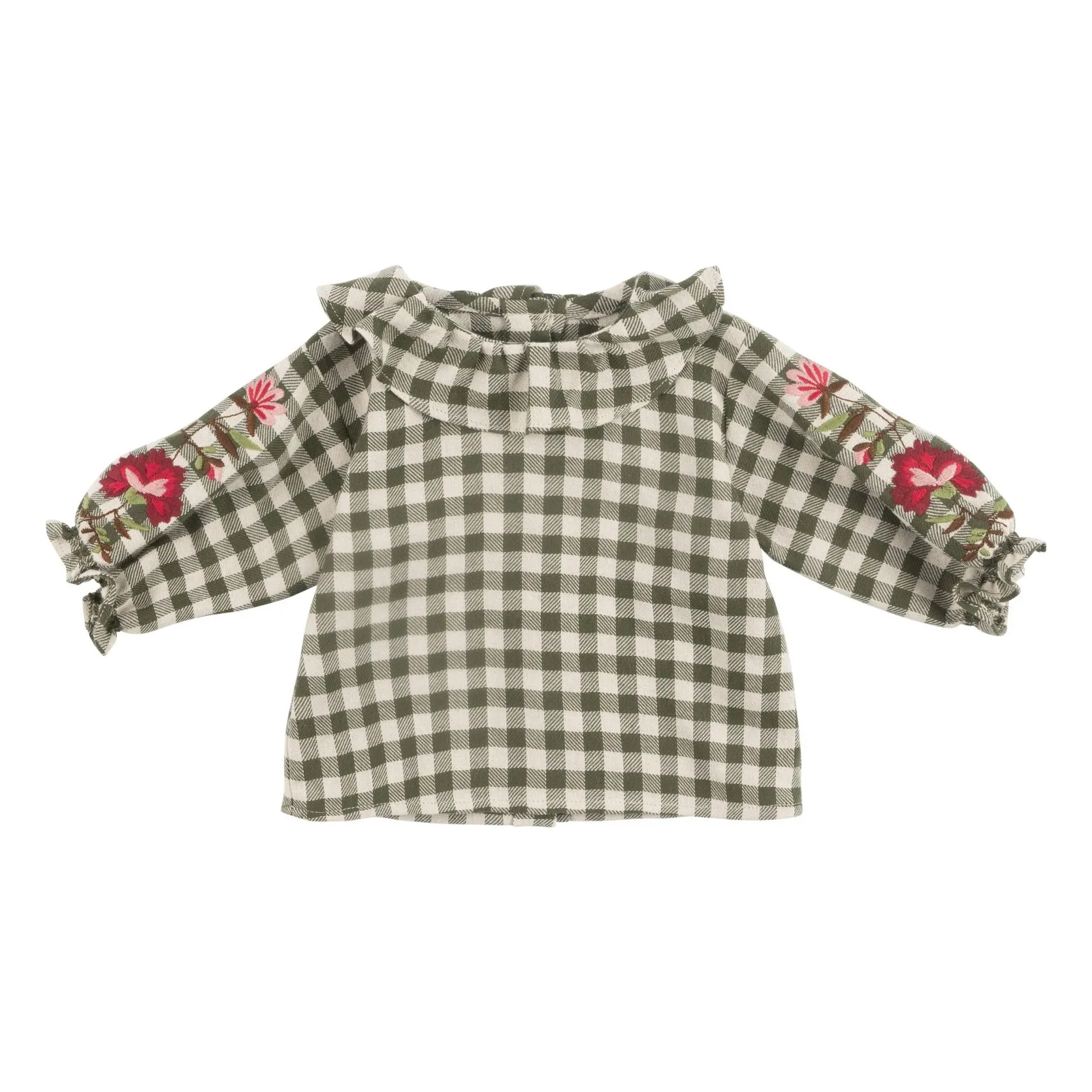 Babe & Tess Green Blouse Petite Vichy