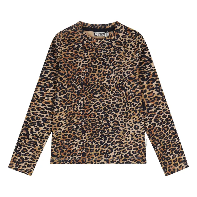 Camiseta de algodón ecológico Belle Léopard | Marrón