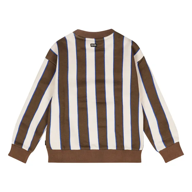 Sweat Motivation Rayé Coton Bio | Marron