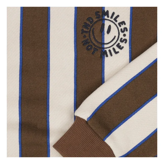 Sweat Motivation Rayé Coton Bio | Marron