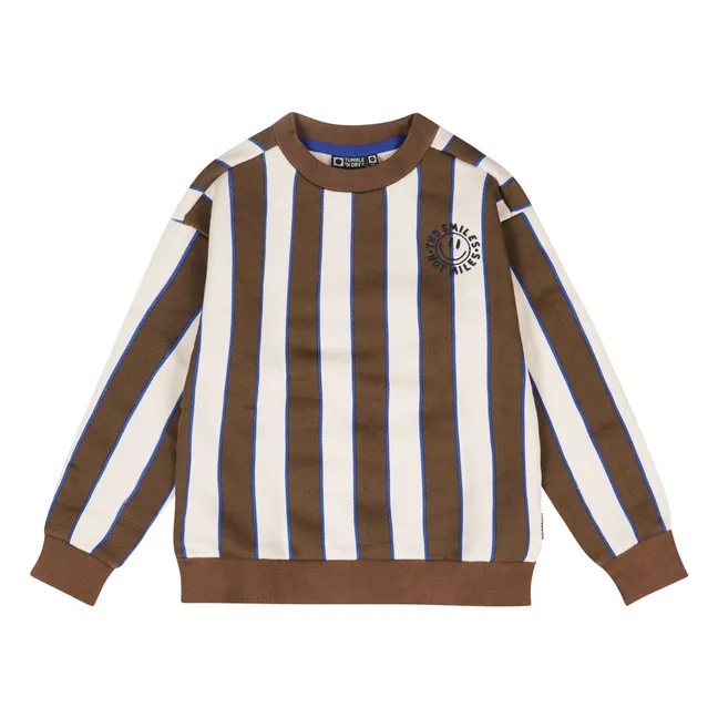 Sweat Motivation Rayé Coton Bio | Marron