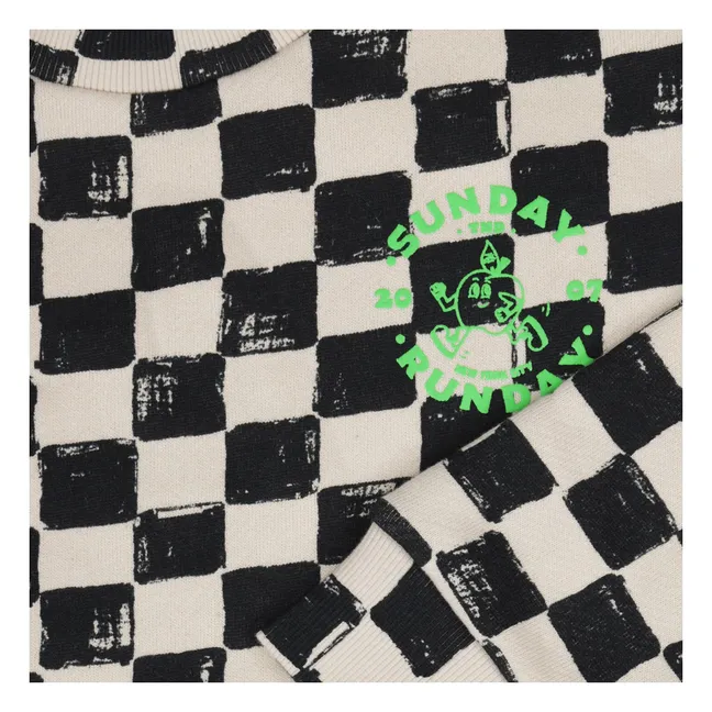 Sweat Finish Damier Coton Bio | Noir