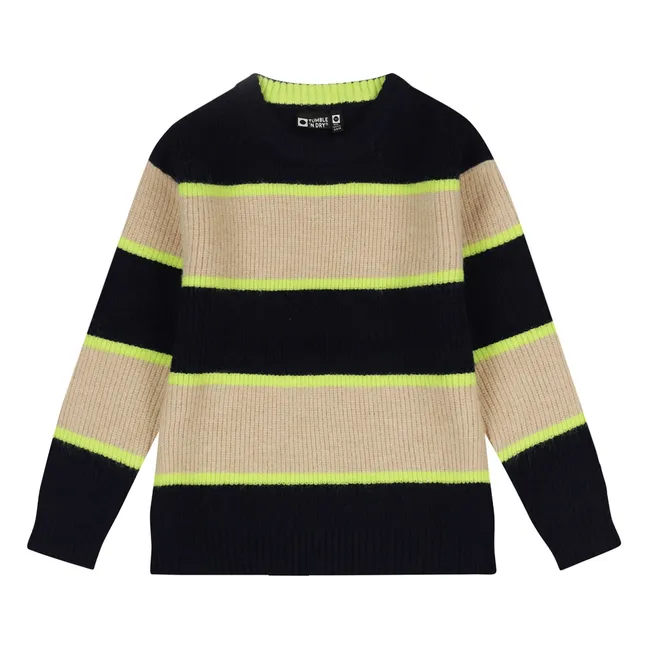 Striped Slide Sweater | Midnight blue
