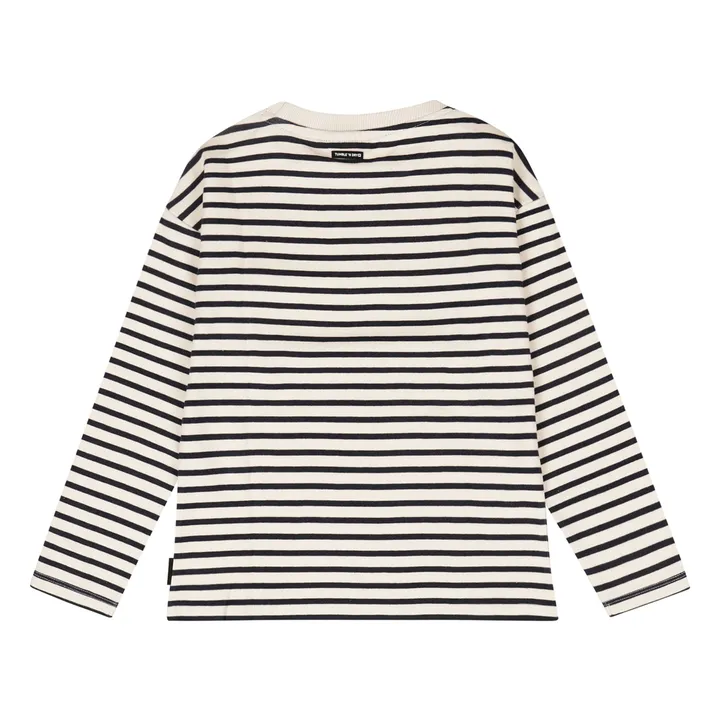 T-shirt Concrete Rayé Coton Bio | Bleu nuit- Image produit n°3